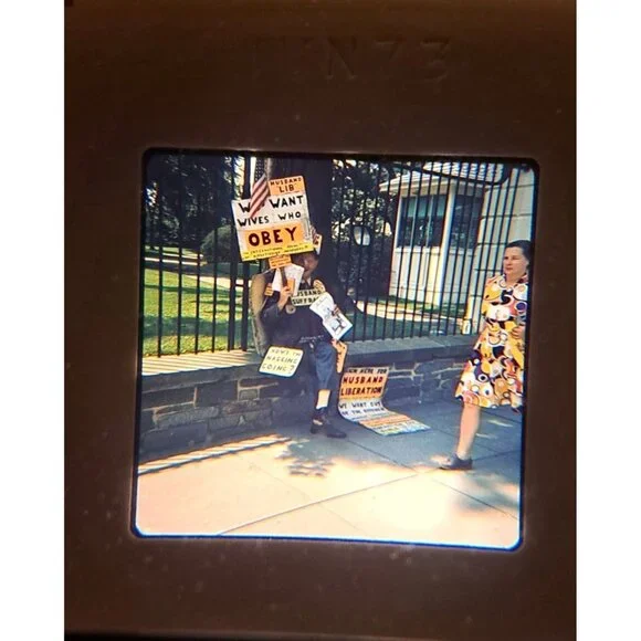 Vintage Color Slide Harry Britton Husband Lib Protester June 1973 Washington DC - Picture 3 of 7